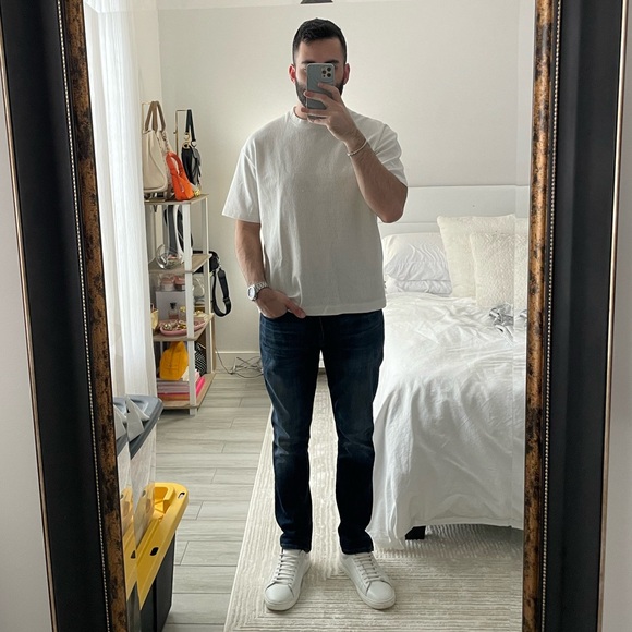 Zara Textured White Tee - Picture 1 of 4